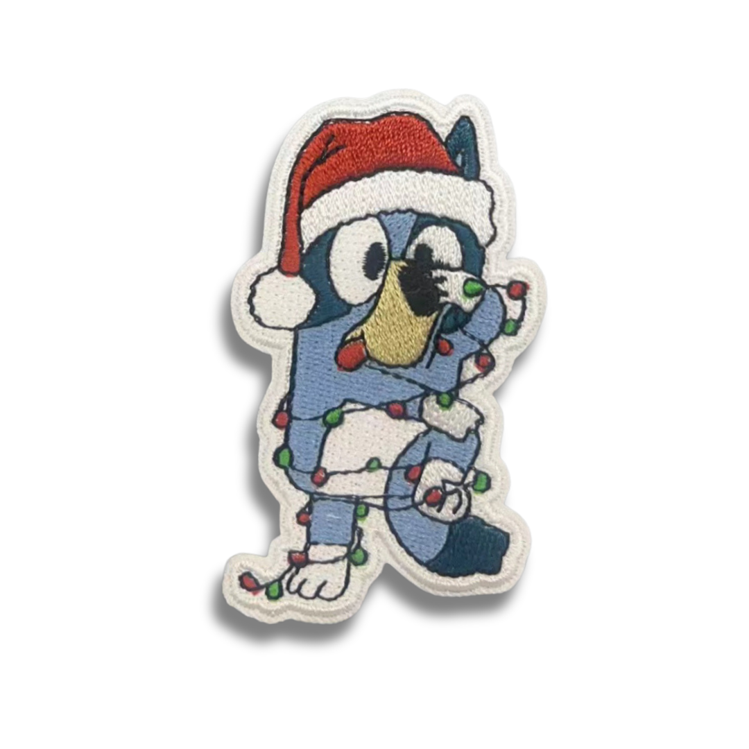 Blue Doggie Christmas Patch