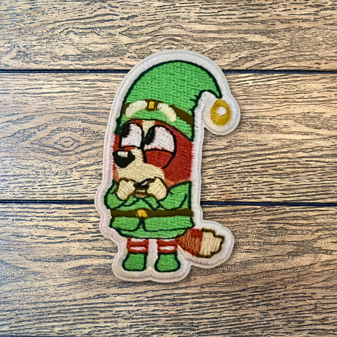 Red Doggie Christmas Patch