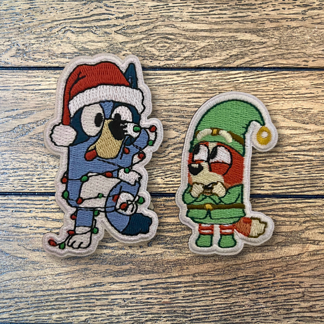 Blue Doggie Christmas Patch