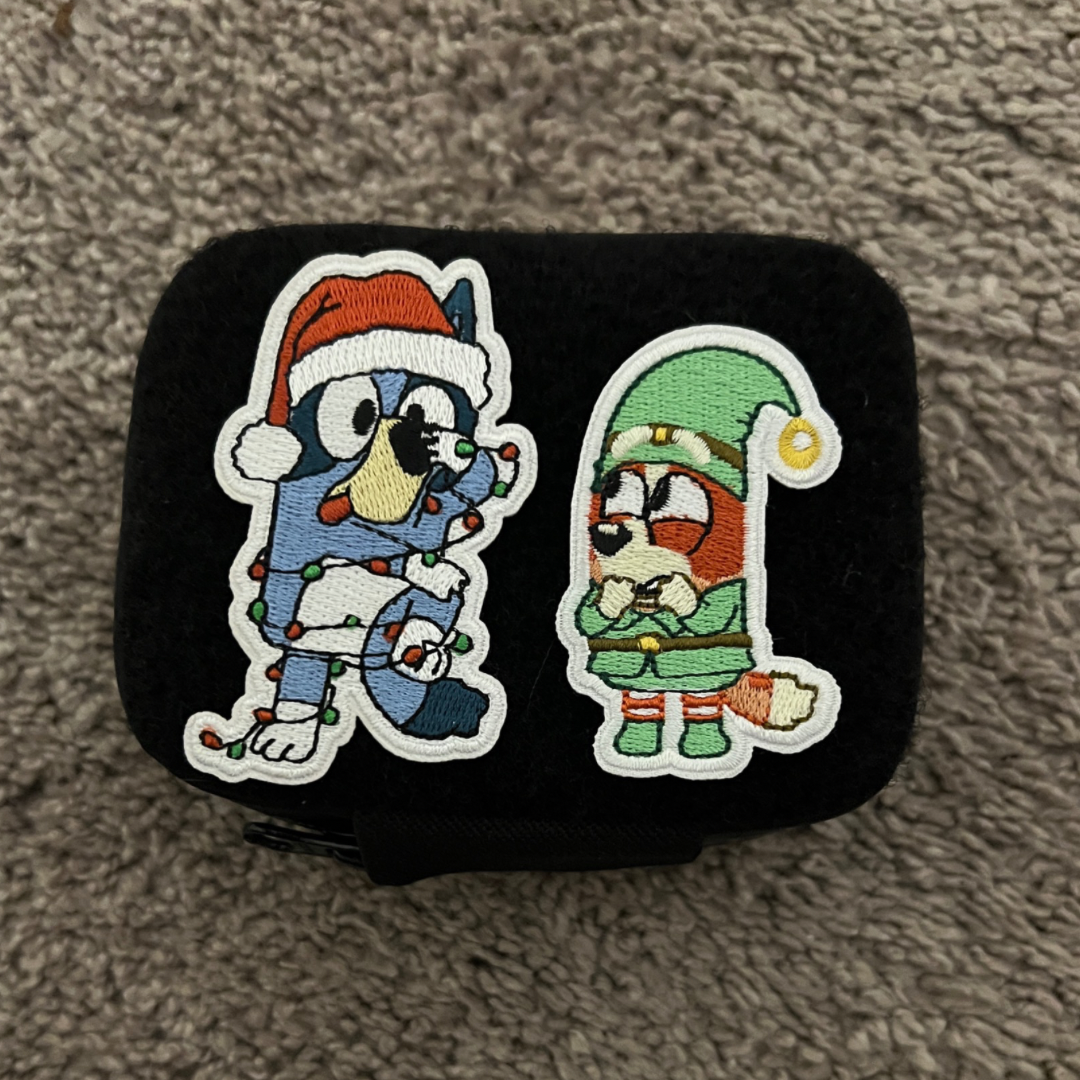 Blue Doggie Christmas Patch