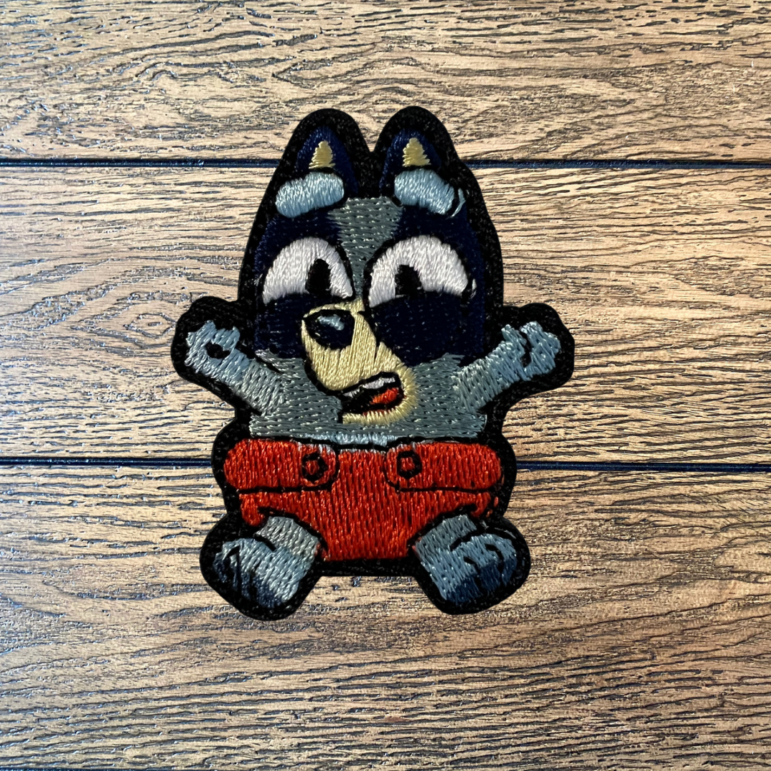 Baby Blue Dog Embroidered Patch