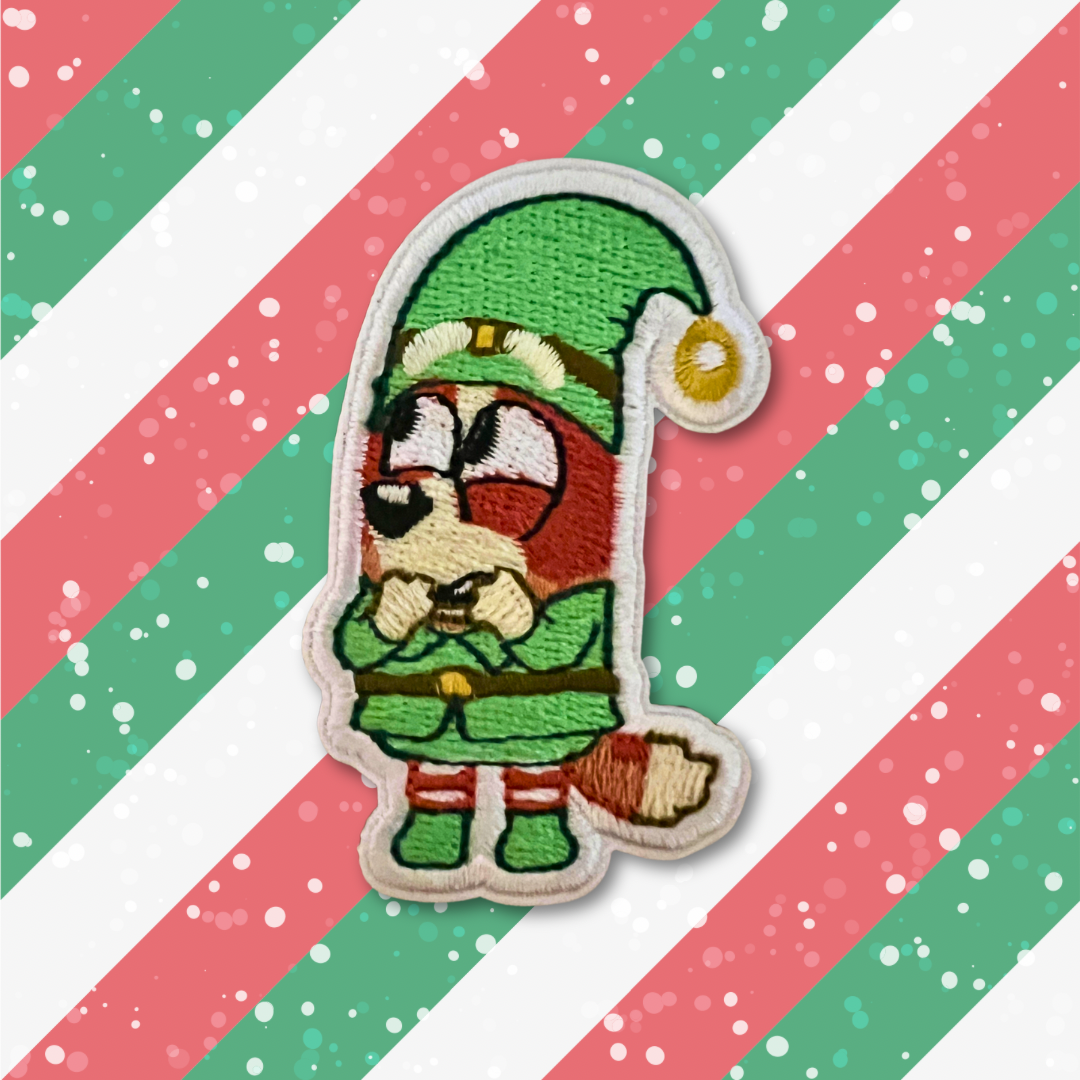 Red Doggie Christmas Patch