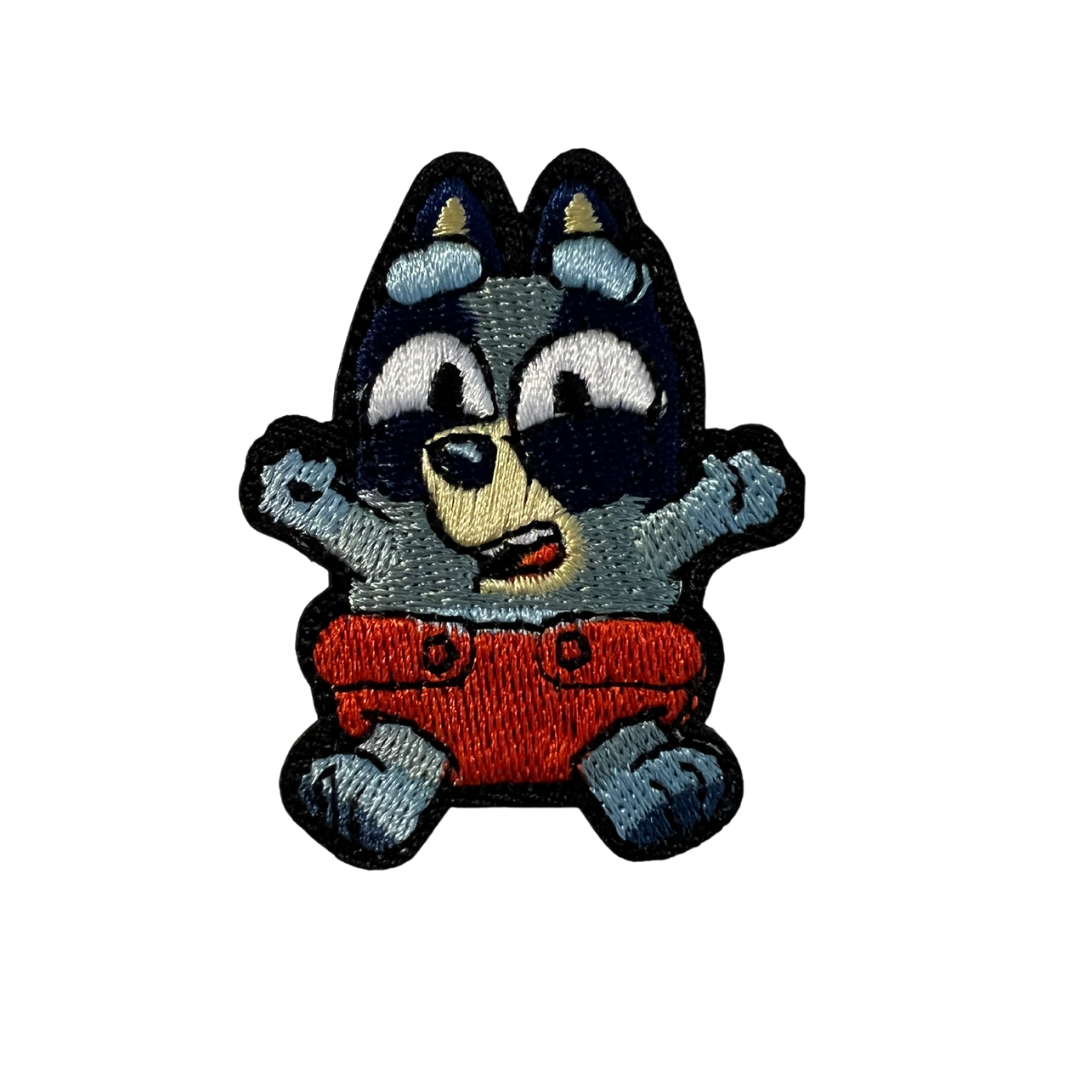 Baby Blue Dog Embroidered Patch